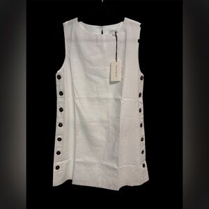 Mimosa White Sleeveless Small Mini Dress with Boxy‎ Style